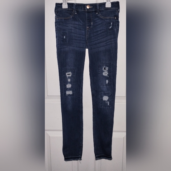 Abercronbie Girls Distressed Jeans Size 13/14 Slim Fit Jegging Style EUC - Picture 1 of 7